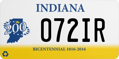 IN license plate 072IR