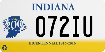 IN license plate 072IU