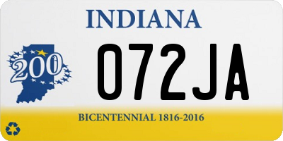 IN license plate 072JA