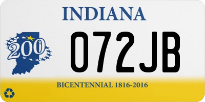 IN license plate 072JB