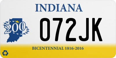 IN license plate 072JK