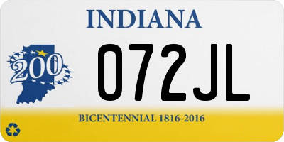 IN license plate 072JL