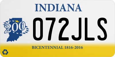 IN license plate 072JLS