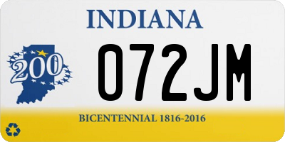 IN license plate 072JM