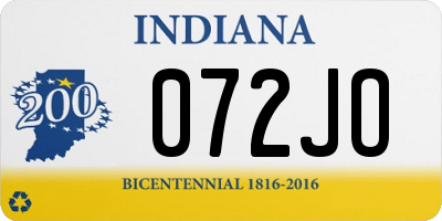 IN license plate 072JO