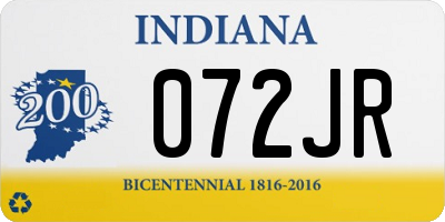 IN license plate 072JR
