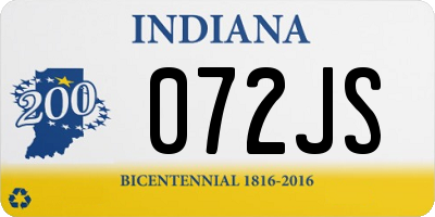 IN license plate 072JS