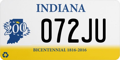 IN license plate 072JU