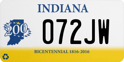 IN license plate 072JW