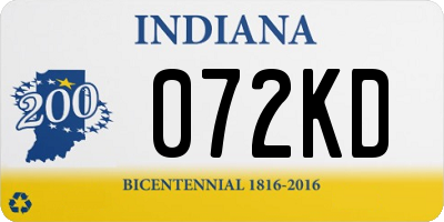 IN license plate 072KD