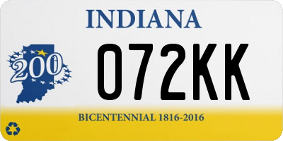 IN license plate 072KK