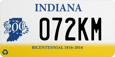 IN license plate 072KM