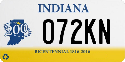 IN license plate 072KN