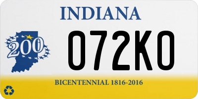 IN license plate 072KO