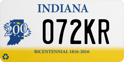 IN license plate 072KR