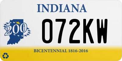 IN license plate 072KW