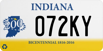 IN license plate 072KY