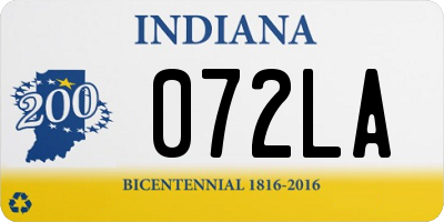 IN license plate 072LA