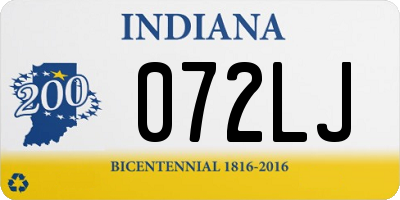 IN license plate 072LJ