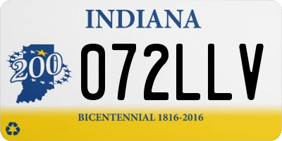 IN license plate 072LLV