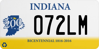 IN license plate 072LM