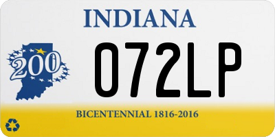 IN license plate 072LP