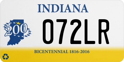 IN license plate 072LR