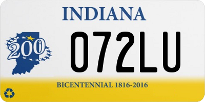 IN license plate 072LU