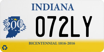IN license plate 072LY