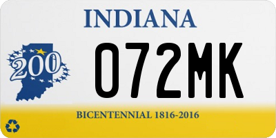 IN license plate 072MK