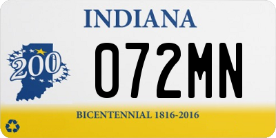IN license plate 072MN