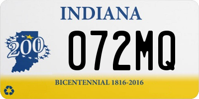 IN license plate 072MQ