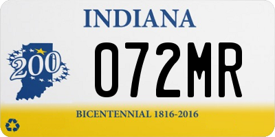 IN license plate 072MR