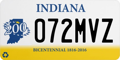 IN license plate 072MVZ
