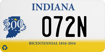 IN license plate 072N