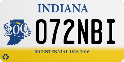 IN license plate 072NBI
