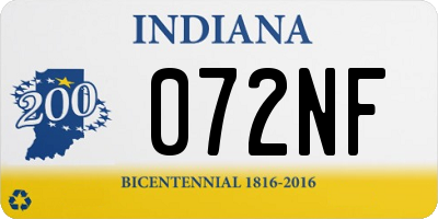 IN license plate 072NF
