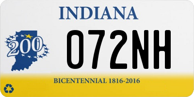 IN license plate 072NH