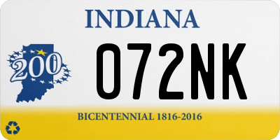 IN license plate 072NK