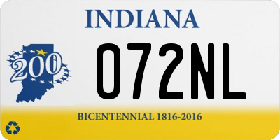 IN license plate 072NL