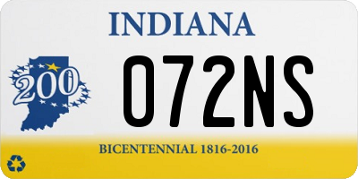 IN license plate 072NS