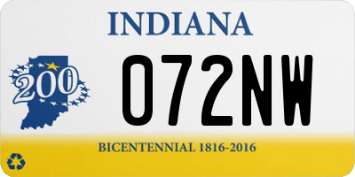 IN license plate 072NW