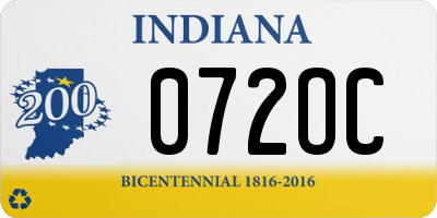 IN license plate 072OC