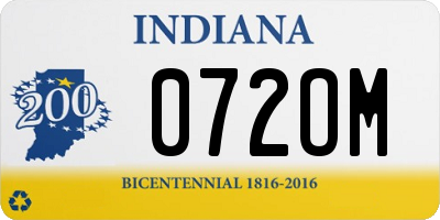 IN license plate 072OM