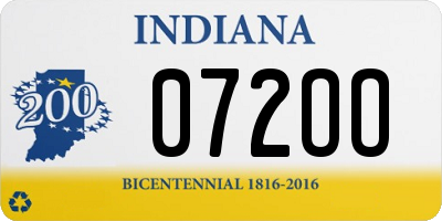 IN license plate 072OO