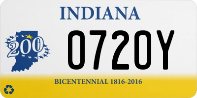 IN license plate 072OY