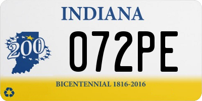 IN license plate 072PE