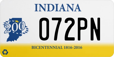 IN license plate 072PN