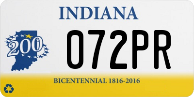 IN license plate 072PR