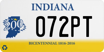 IN license plate 072PT